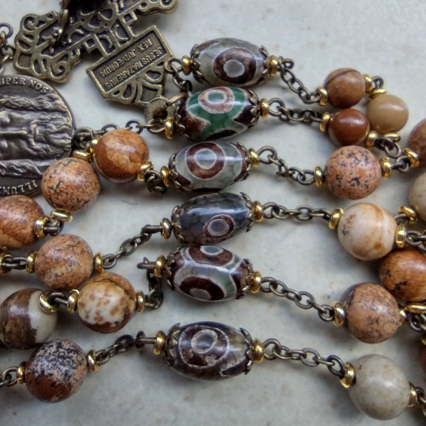 Item #1008, 8mm Gemstone Rosary, Picture Jasper