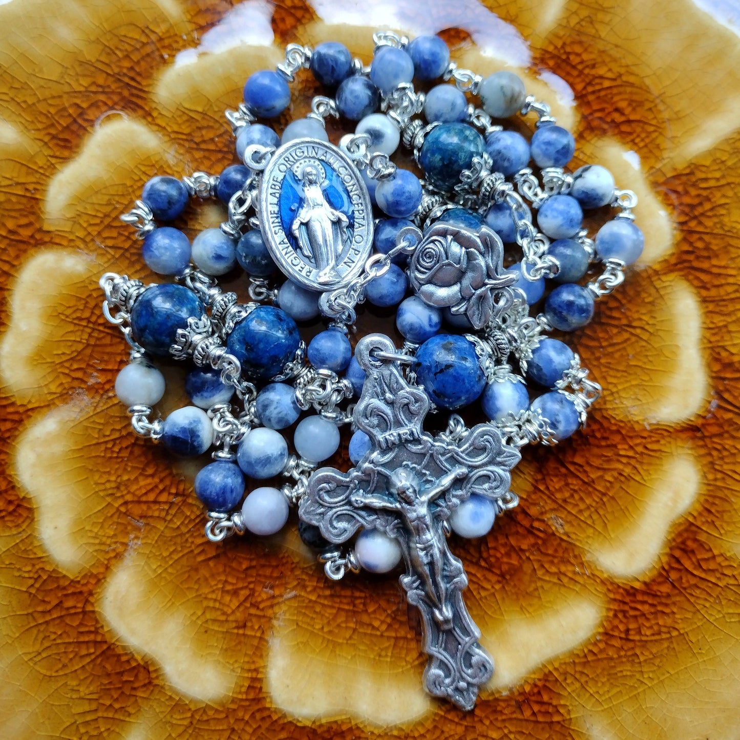 Item #1012, 6mm Gemstone Rosary, Sodalite