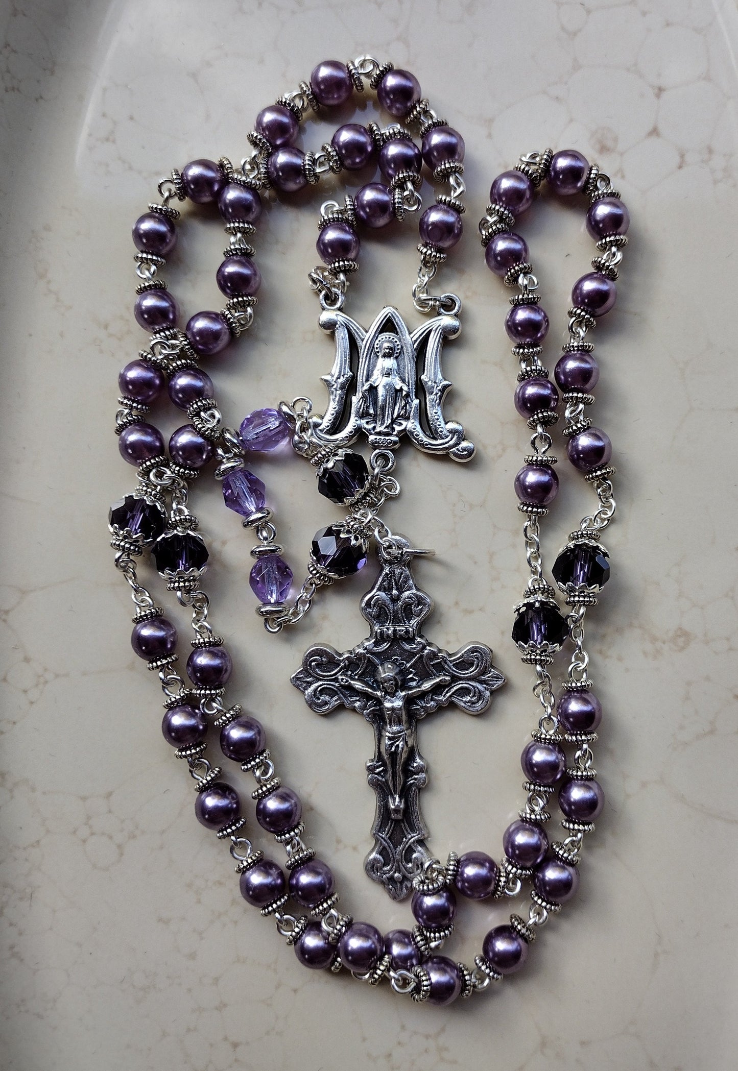 Item #1014, Czech Glass Pearl, Purple