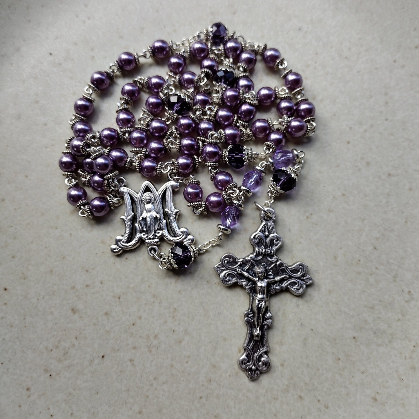 Item #1014, Czech Glass Pearl, Purple